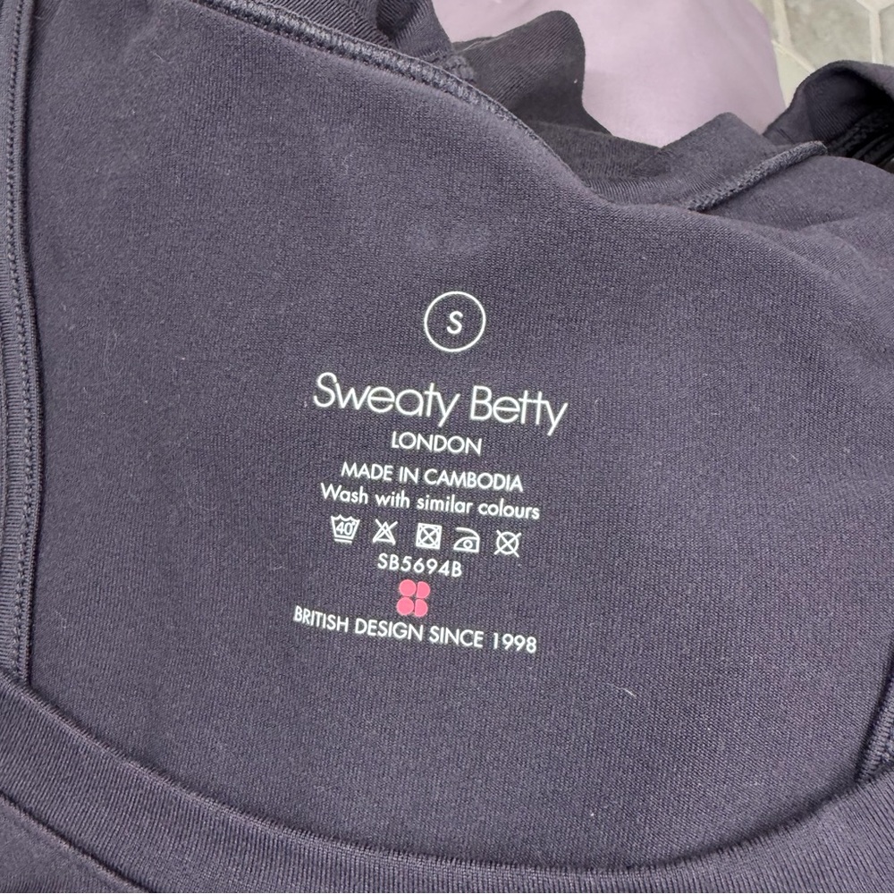 Sweaty Betty Black Performance Tank with Logo Print